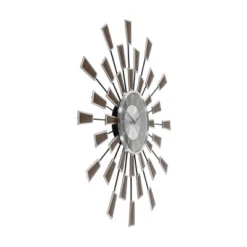22"x22" Metal Starburst Wall Clock Brown - Olivia & May -Olivia & May GUEST b2e5319d 7cf7 4a39 85b2 e2fa0272bd87