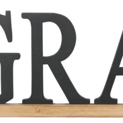 Wood Sign Grateful Wall Decor Black - Olivia & May -Olivia & May GUEST b30d44ca e725 4464 bfbb 76539cb4e26f
