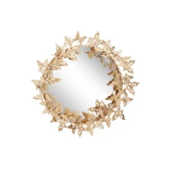 Metal Butterfly Round 3D Wall Mirror Gold - Olivia & May -Olivia & May GUEST b344693d c436 4022 b1b9 9b0da611d9f9