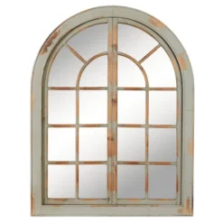 48" X 37" Farmhouse Classic Arched Window Design Decorative Wall Mirror - Olivia & May -Olivia & May GUEST b381c91e 8182 49ec 9d00 bc8012ba758b