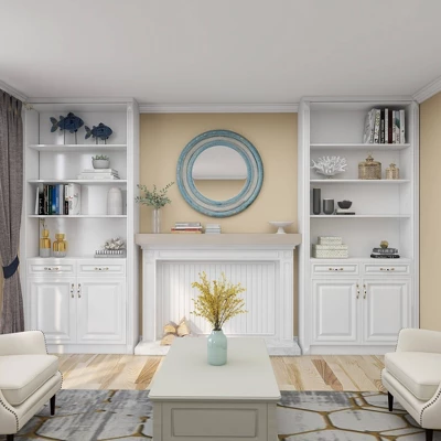 Wood Floral Carved Wall Mirror Beige - Olivia & May 8 Wood Floral Carved Wall Mirror Beige - Olivia & May - Image 6