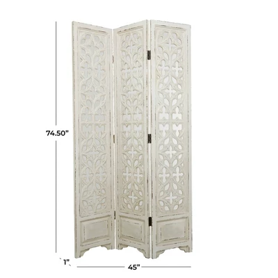 Country Cottage Wood Room Divider Screen White - Olivia & May 6 Country Cottage Wood Room Divider Screen White - Olivia & May - Image 4