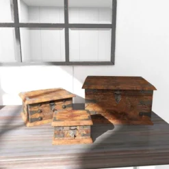 Set Of 3 Farmhouse Reclaimed Wood Boxes - Olivia & May -Olivia & May GUEST b42c9535 92ca 4f53 8f68 ae9c2a0802cc