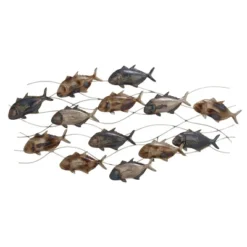 24" X 45" Metal Fish Indoor Outdoor Wall Decor Multi Colored - Olivia & May