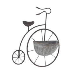 Olivia & May 6" Wide Industrial Iron Bicycle Indoor Outdoor Planter Pot Gray -Olivia & May GUEST b49beb20 3ce6 4c1c b618 2b9ccf5a9497