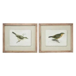 Wood Bird Framed Wall Art With Brown Frame Set Of 2 Brown - Olivia & May -Olivia & May GUEST b4a821a1 b81b 4b0b 935e 7364c93a9e0a
