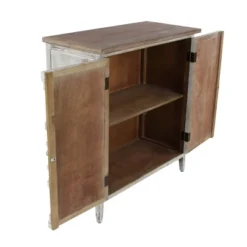 Natural Wood Cabinet With Trellis Doors Light Brown - Olivia & May -Olivia & May GUEST b4e9521c 1563 4de2 aa48 d87a3bf11226