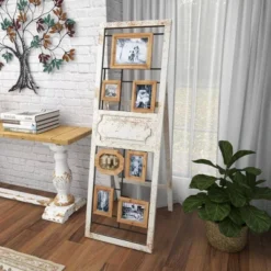 Wood 6 Slot Wall Photo Frame With Floor Stand Brown - Olivia & May -Olivia & May GUEST b540e4d7 9fd9 4e38 b76b 251ffd7c0f50