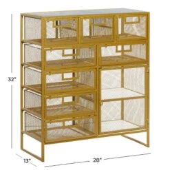 Contemporary Metal Storage Unit Gold - Olivia & May -Olivia & May GUEST b57d7c6c aaec 46ed b528 6fd1d1d6d553