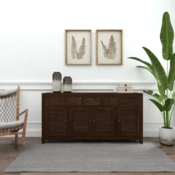 Rustic Wood Buffet Dark Brown - Olivia & May -Olivia & May GUEST b5b2cb28 0e9c 4e56 9678 15efa0d9e9ff