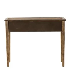 Natural Wood Desk With Carved Drawers Brown - Olivia & May -Olivia & May GUEST b6025370 050f 4528 818e 7a2b2061f010