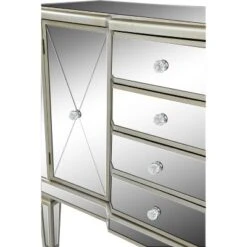 Glam Mirrored Rectangular Storage Cabinet Silver - Olivia & May -Olivia & May GUEST b6094475 8380 4233 a7e2 305402aabbfc
