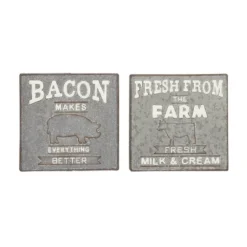 Set Of 2 Farmhouse Metal Wall Decors Gray - Olivia & May -Olivia & May GUEST b666be01 0e91 4f6e ab12 d557ea227ee7