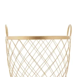2pk Modern Metallic Rolling Baskets Gold - Olivia & May -Olivia & May GUEST b702a2b7 31d0 4eeb a88d 1a3f23264162