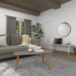 45"x18" Mid-Century Wood Outdoor Accent Table Gray - Olivia & May -Olivia & May GUEST b70d8bf8 2b84 4df8 bf35 f91937f0f052