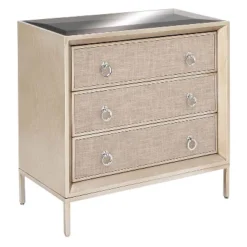 Wood And Metal Mirror Chest Silver/Gray - Olivia & May -Olivia & May GUEST b76739b6 2ea1 4b6d 9a04 ac27260ddc16