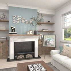 45" X 17" Coastal Wood Fish Wall Decor White - Olivia & May -Olivia & May GUEST b792b818 8f6f 4d87 82de eb8ba245c379