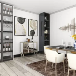 Glam Mirrored Rectangular Storage Cabinet Silver - Olivia & May -Olivia & May GUEST b79439a7 23d9 4de9 a1e3 42c82ed8406e