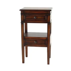 Distressed Wooden Side Table With Drawers - Olivia & May -Olivia & May GUEST b7d8a86f c18d 47fb b5f3 be88eb766e23