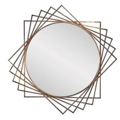 Metal Geometric Wall Mirror - Olivia & May -Olivia & May GUEST b8354f3d d52a 41ac a67f 8e79a6440859