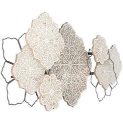Wood Floral Wall Decor With Metal Wire Brown - Olivia & May