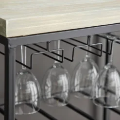 Industrial Metal Rectangle Wine Rack Black - Olivia & May -Olivia & May GUEST b8bb5e83 045d 41a1 8b14 d9fddd32894f