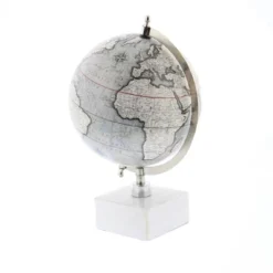 13" X 9" Contemporary Decorative Globe With Iron And Ceramic Stand White - Olivia & May 8 13" X 9" Contemporary Decorative Globe With Iron And Ceramic Stand White - Olivia & May -Olivia & May GUEST b9042f16 75cc 456a ba8e cfd6172a1d43