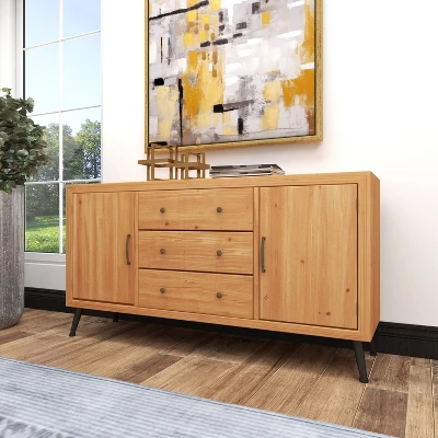 Modern Wood Sideboard Buffet Light Brown - Olivia & May 12 Modern Wood Sideboard Buffet Light Brown - Olivia & May - Image 10