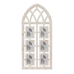 Wood 6 Slot Wall Photo Frame With Window Arch Shape Light Brown - Olivia & May -Olivia & May GUEST b99ca6e3 377f 46ff 91b0 5378647b1fb2