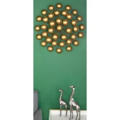 Metal Starburst Wall Decor With Orb Detailing Gold - Olivia & May
