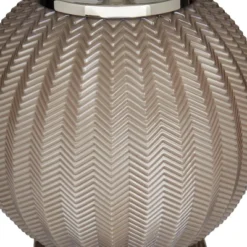 Glass Table Lamp With Drum Shade Gray - Olivia & May -Olivia & May GUEST b9c9caa6 10e2 4562 8507 1d66bad9abc7