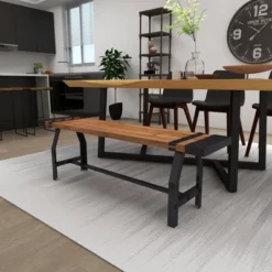 Industrial Metal And Brown Wood Bench Brown - Olivia & May 23 Industrial Metal And Brown Wood Bench Brown - Olivia & May -Olivia & May GUEST b9d86c91 f48a 4274 a426 8aff15dab8b0