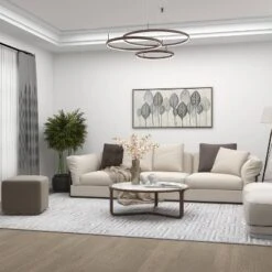 Leaf Framed Wall Art Canvas White/Silver - Olivia & May: Symmetric Venation Patterns, Modern Decor -Olivia & May GUEST b9ef21ac 0fd0 450d 97d6 0e1663986020