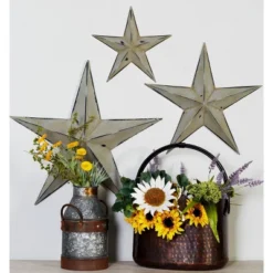 Set Of 3 Metal Stars Indoor Outdoor Wall Decors - Olivia & May -Olivia & May GUEST ba0aacf5 49ae 4bec b1a0 e51ef075fb3b