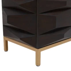 Contemporary Bold Facet Carved Wood Buffet Cabinet Brown - Olivia & May -Olivia & May GUEST ba2a9c22 ad04 4522 8945 7351b2004485