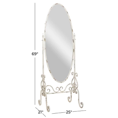 Vintage Metal Console Mirror White - Olivia & May 8 Vintage Metal Console Mirror White - Olivia & May - Image 6