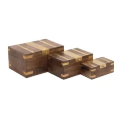 Set Of 3 Traditional Brass Inlaid Wooden Boxes - Olivia & May 20 Set Of 3 Traditional Brass Inlaid Wooden Boxes - Olivia & May -Olivia & May GUEST bab3be5d 53bb 4e72 b203 ee9ce07cc80d