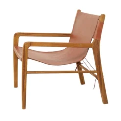 Contemporary Modern Genuine Leather Lounge Sling Chair - Olivia & May -Olivia & May GUEST bac8ce52 9c0f 4fbd 82c7 2ac4acac5b00