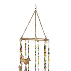 26" X 7" Eclectic Metal Birds Windchime With Beaded Strands Gold - Olivia & May: Indoor Musical Decor -Olivia & May GUEST bacfe89d 9aa5 4b81 bb40 457cf622a7a4