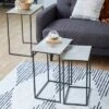 Set Of 3 Glam Aluminum Accent Tables Black/Silver - Olivia & May -Olivia & May GUEST bae22ee9 705d 46cf a4ab ded5f311bc17