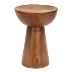 Metal Pedestal Stool Flat Top Copper - Olivia & May -Olivia & May GUEST bae37bd9 87db 4206 9c0e 537fb72087ea