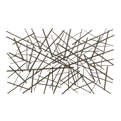 Metal Geometric Overlapping Lines Wall Decor Dark Gray - Olivia & May 6 Metal Geometric Overlapping Lines Wall Decor Dark Gray - Olivia & May - Image 4