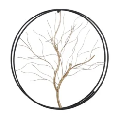 Metal Tree Branch Wall Decor With Black Frame Gold - Olivia & May -Olivia & May GUEST bb676470 5646 4750 87e3 d578bb5b2871