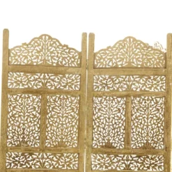 Traditional Intricate Carved Room Divider Screen Gold - Olivia & May -Olivia & May GUEST bb6f4b17 8da1 4bde 9b49 35a0518a77c6