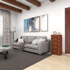 Traditional Faux Leather 5 Drawer Chest Camel Brown - Olivia & May -Olivia & May GUEST bc08ee95 d8cd 40f1 a00e ca6dd06a4485