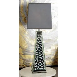 Contemporary Glass Mirrored Table Lamp Silver - Olivia & May -Olivia & May GUEST bc653f6c c7d0 408c aea0 41c8b65889ac