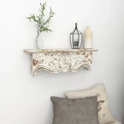 28" X 9" Rustic Fir Wood Wall Shelf - Olivia & May -Olivia & May GUEST bcf6aae1 1a74 4008 b65b 3b7424352442