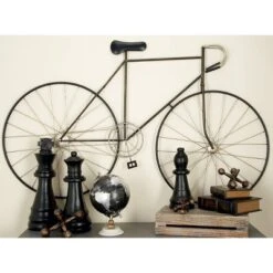 Metal Bike Wall Decor With Seat And Handles Black - Olivia & May: Iron Artwork, Rectangular Pedal Detail, Indoor Display -Olivia & May GUEST bd3edbcb dacf 42a6 8e91 d64a273bde1b