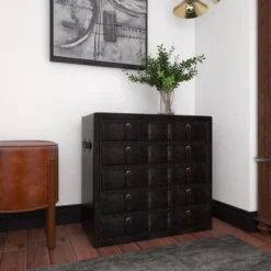 Vinyl 5 Drawer Buffet Dark Espresso - Olivia & May -Olivia & May GUEST bd5cd4d1 e9c6 4820 812a 2c156e5a4880