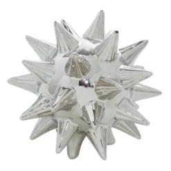 Set Of 3 Modern Ceramic Spiked Star Figurine Silver - Olivia & May -Olivia & May GUEST bd74924a c042 4323 b930 a54b9e352436